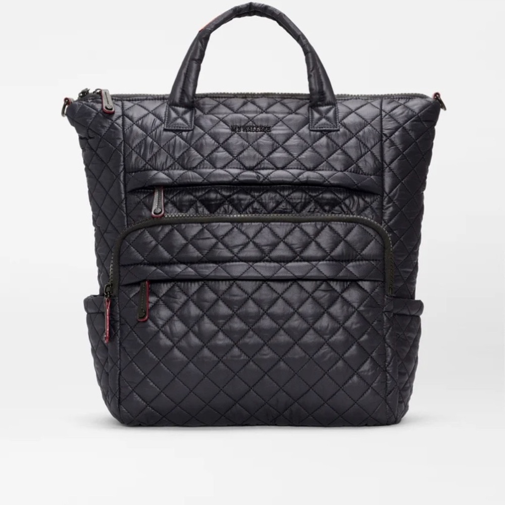 MZ Wallace Quilted Nylon Tote Backpack - Black